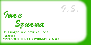 imre szurma business card